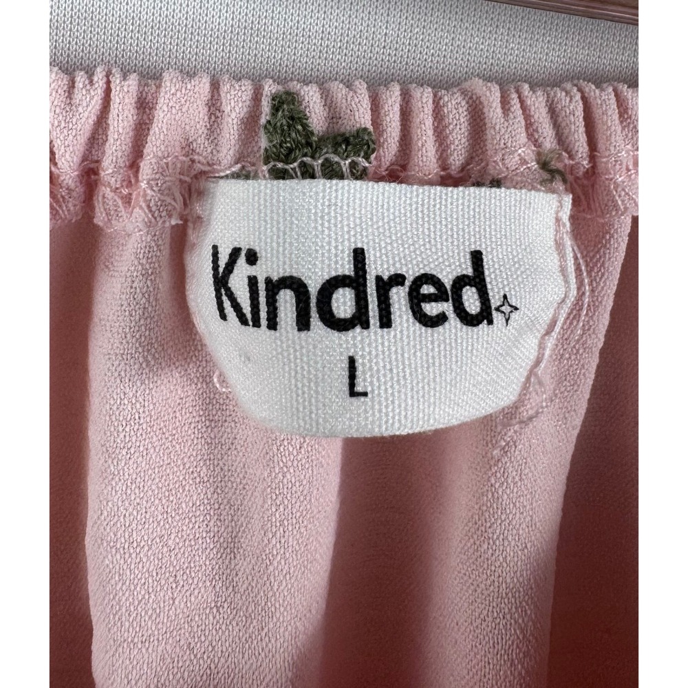 Kindred midi Dress sz L Pink Floral Embroidered Smocked boho cottage core - Picture 3 of 9